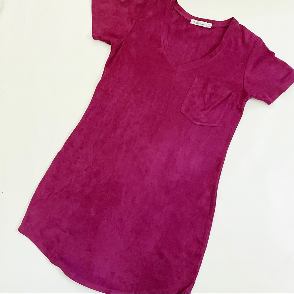 ANOTHER LOVE Pink Suede Pocket Dress